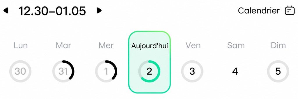 Calendrier d'entraînement